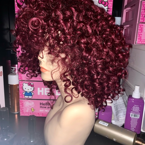 Sexy Curly Q burgundy red Disco Doo - Picture 9 of 10